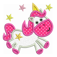 Unicorn applique machine embroidery design by sweetstitchdesign.com