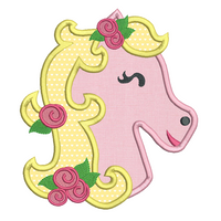 Sweet horse applique machine embroidery design by sweetstitchdesign.com