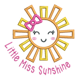 Little miss sunshine applique embroidery design by sweetstitchdesign.com