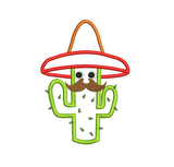 Cinco de Mayo cactus applique machine embroidery design by sweetstitchdesign.com