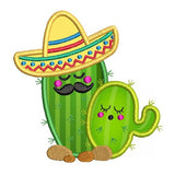 Cactus applique machine embroidery design by sweetstitchdesign.com