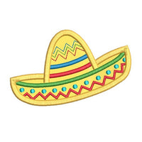 Mexican sombrero applique machine embroidery design by sweetstitchdesign.com