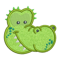 Crocodile applique machine embroidery design by sweetstitchdesign.com