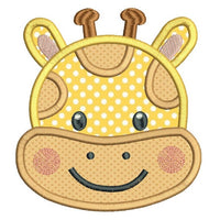 Cute giraffe face applique machine embroidery design by sweetstitchdesign.com