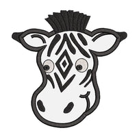 Zebra face applique machine embroidery design by sweetstitchdesign.com