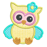 Baby owl applique machine embroidery design by sweetstitchdesign.com