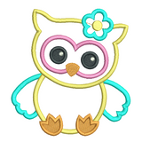 Baby owl applique machine embroidery design by sweetstitchdesign.com