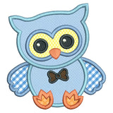 Baby boy owl applique machine embroidery design by sweetstitchdesign.com