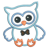 Baby boy owl applique machine embroidery design by sweetstitchdesign.com