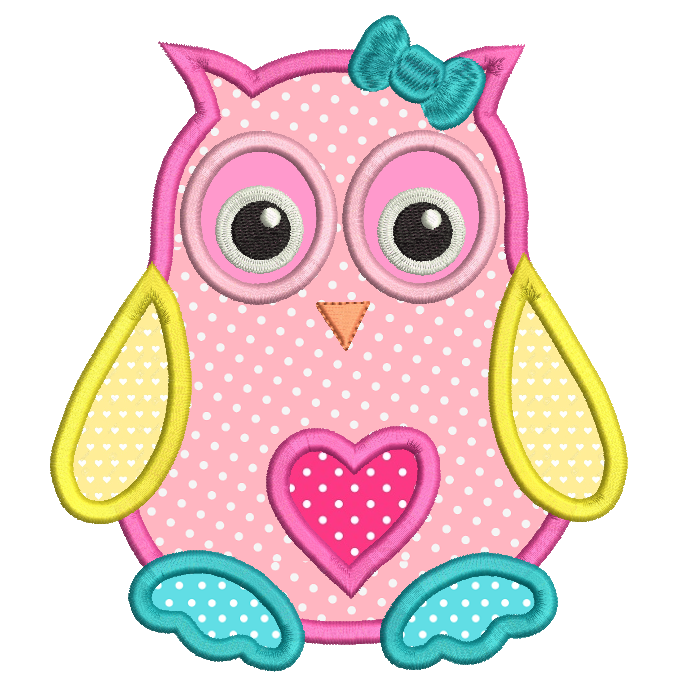 Baby owl applique machine embroidery design by sweetstitchdesign.com