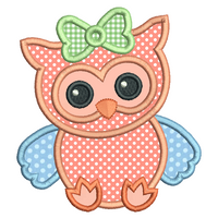 Baby owl applique machine embroidery design by sweetstitchdesign.com