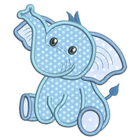 Baby boy elephant applique machine embroidery design by sweetstitchdesign.com