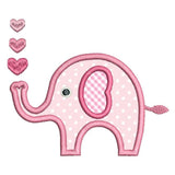 Baby elephant applique machine embroidery design by sweetstitchdesign.com