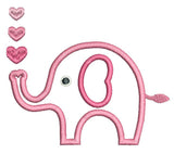 Baby elephant applique machine embroidery design by sweetstitchdesign.com