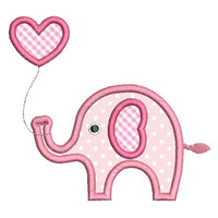 Baby elephant applique machine embroidery design by sweetstitchdesign.com