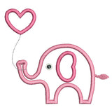 Baby elephant applique machine embroidery design by sweetstitchdesign.com