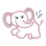 Baby elephant applique machine embroidery design by sweetstitchdesign.com