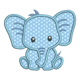 Baby elephant applique machine embroidery design by sweetstitchdesign.com