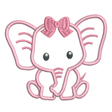 Baby elephant applique machine embroidery design by sweetstitchdesign.com