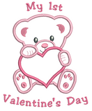 My 1st Valentine's Day applique machine embroidery design by sweetstitchdesign.com