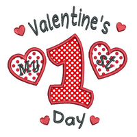 My 1st Valentine's Day applique machine embroidery design by sweetstitchdesign.com