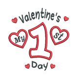 My 1st Valentine's Day applique machine embroidery design by sweetstitchdesign.com