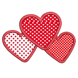 Valentine's Day hearts applique machine embroidery design by sweetstitchdesign.com
