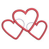Valentine's Day hearts applique machine embroidery design by sweetstitchdesign.com