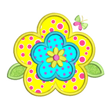 Spring Flower applique machine embroidery design by sweetstitchdesign.com