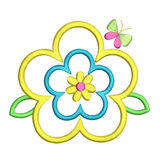 Spring Flower applique machine embroidery design by sweetstitchdesign.com