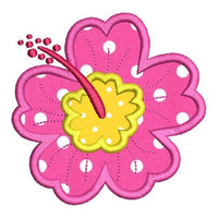 Hibiscus flower applique machine embroidery design by sweetstitchdesign.com