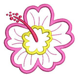 Hibiscus flower applique machine embroidery design by sweetstitchdesign.com
