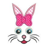 Easter bunny face applique machine embroidery design by sweetstitchdesign.com