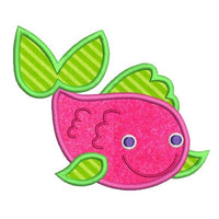 Colorful fish applique machine embroidery design by sweetstitchdesign.com