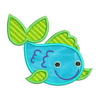 Colorful fish applique machine embroidery design by sweetstitchdesign.com