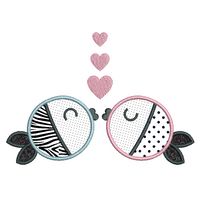 Cute fish applique machine embroidery design by sweetstitchdesign.com
