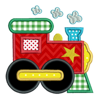 Toy train applique machine embroidery design by sweetstitchdesign.com