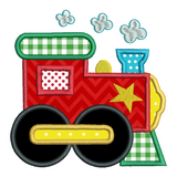 Toy train applique machine embroidery design by sweetstitchdesign.com