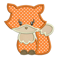 Baby Fox applique machine embroidery design by sweetstitchdesign.com