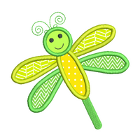 Dragonfly applique machine embroidery design by sweetstitchdesign.com