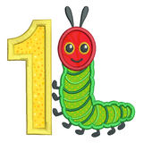 1st birthday caterpillar applique machine embroidery design by sweetstitchdesign.com