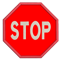 Stop sign applique machine embroidery design by sweetstitchdesign.com