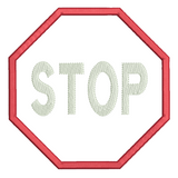 Stop sign applique machine embroidery design by sweetstitchdesign.com