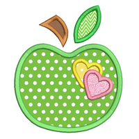 Apple applique machine embroidery design by sweetstitchdesign.com