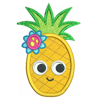 Pineapple applique machine embroidery design by sweetstitchdesign.com