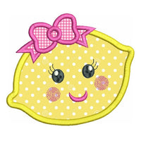 Cute lemon applique machine embroidery design by sweetstitchdesign.com