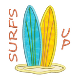 Surfboards applique machine embroidery design by sweetstitchdesign.com