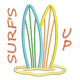 Surfboards applique machine embroidery design by sweetstitchdesign.com