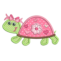 Turtle applique machine embroidery design by sweetstitchdesign.com