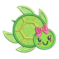 Turtle applique machine embroidery design by sweetstitchdesign.com